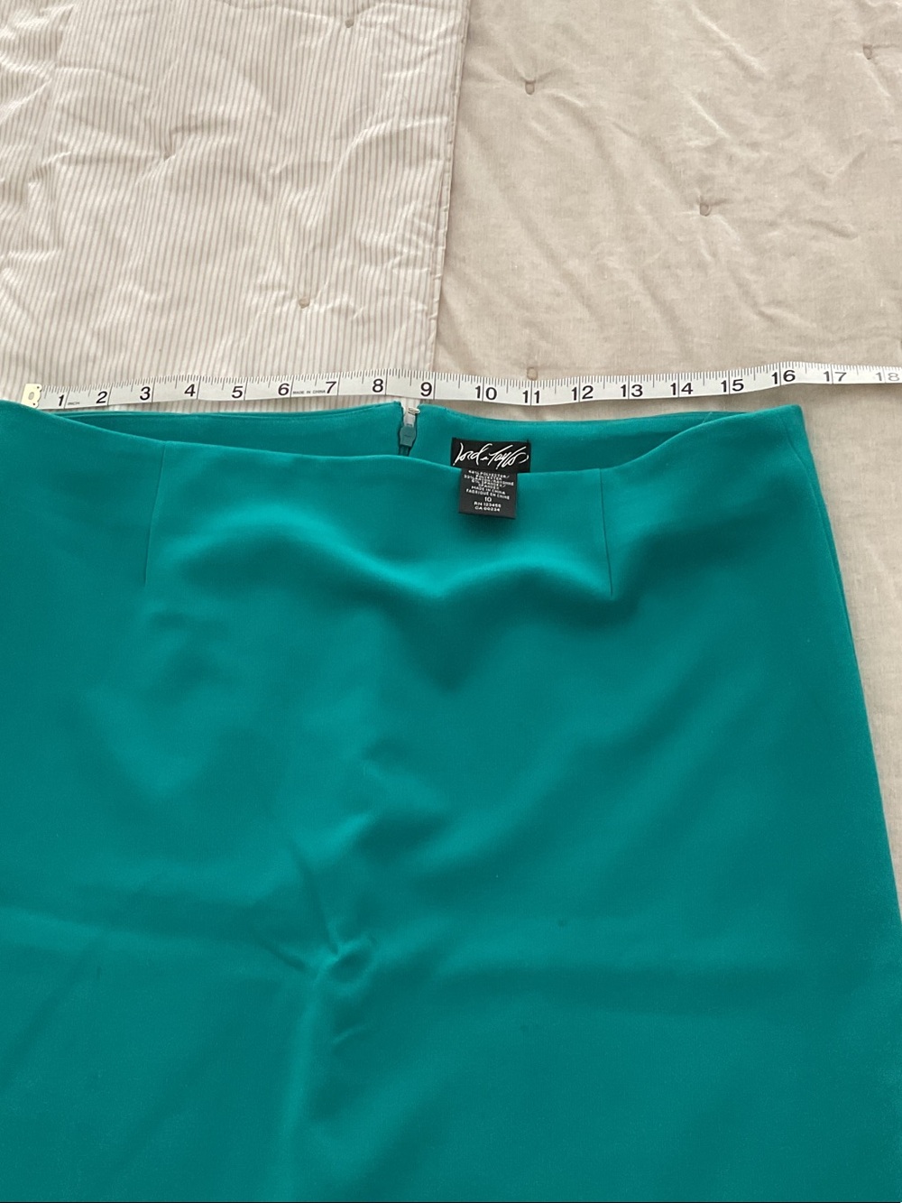 Lord & Taylor Teal Pencil Skirt with Back Zip